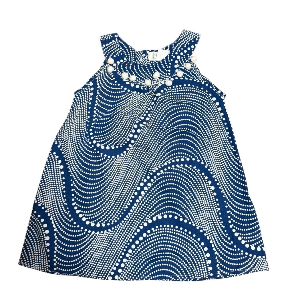 CyBaby Baby Girl Blue Polka Dot Sleeveless Dress Size 12–18 Months